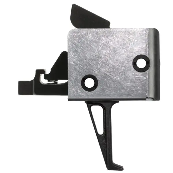 Silver and black gun trigger assembly