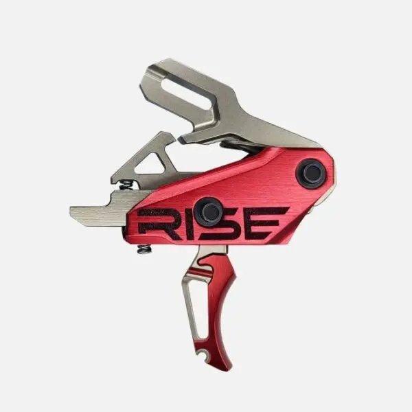 Red and silver mechanical component
