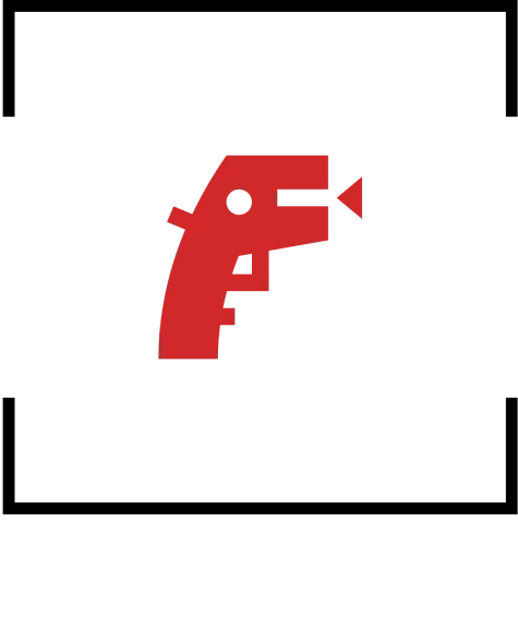 Simple red geometric form on black